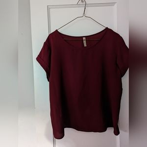 Simple Final Touch top in maroon